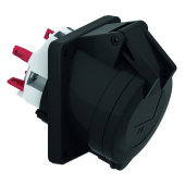 Разъемы промышленные розетка панельная schuko 32а 230-380 qc черная ip44 i 120441-bals i bals выгодная цена