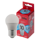 Лампы (источники света) лампа светодиодная led p45-10w-840-e27 r (диод, шар, 10вт, нейтр, e27) | б0050234 | эра выгодная цена