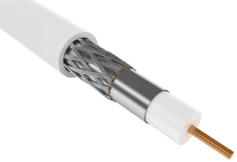 1Кабель коаксиальный (RG) каб. коаксиал. rg6 ccs 75ом fpe pvc бел. (300м) generica | cc1-r6f1-111-300-g | itk выгодная цена