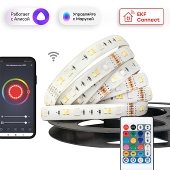 1Комплектующие и вспомогательное оборудование для светильников умная светодиодная лента ekf connect rgbw 3m | slswf-3-rgbw | ekf выгодная цена