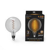 Лампы (источники света) лампа светодиодная led filament g200 e27 4.5w gray 100lm 1800k 1/6 | 154802005 | gauss выгодная цена