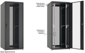 Шкафы и стойки телекоммуникационные 19 шкаф напольный wz-it-458012-69aa-2-161-fp 19",45u,2096х800х1200мм,дв.стекл.с бок.вст.,сзади укороч.дв.+ф.п.3uчерн.(ral9005)разобр.| 412743 | zpas выгодная цена