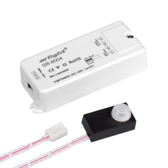 1Ленты светодиодные датчик sr-8004 black (220v, 500w, pir-sensor) | 020864 | arlight выгодная цена