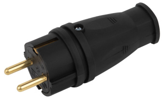 1Разъемы каучуковые вилка vx10-b-ip44 каучуковая c заземлением 16а ip44 прямая черная | б0055414 | эра выгодная цена