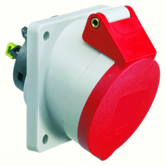 1Разъемы промышленные розетка встраиваемая наклонная 16a 5р(3p+n+pe) 6h 400v ip44 qс 87х71 12741 i 12741-bals i bals выгодная цена