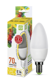 1Лампы (источники света) лампа светодиодная led-свеча-standard 7.5вт 230в е14 3000к 675лм | 4690612003924 | asd выгодная цена