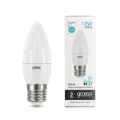 Лампы (источники света) лампа светодиодная elementary свеча 12w 950lm 4100k e27 led 1/10/100 | 30222 | gauss выгодная цена