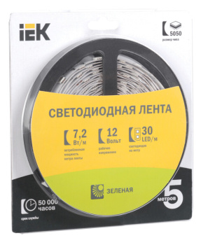 1Ленты светодиодные лента светодиодная lsr-5050g30 7,2вт 12в зеленый ip20 5м | lsr2-5-030-20-1-05 | iek выгодная цена
