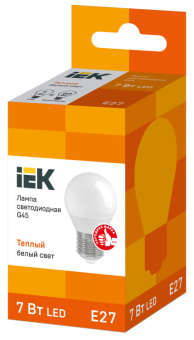 1Лампы (источники света) лампа светодиодная led 7вт е27 220в 3000к g45 шар | lle-g45-7-230-30-e27 | iek выгодная цена