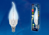 Лампы (источники света) лампа светодиодная led-cw37 7w/nw/e14/fr plp01wh led. «свеча на ветру», матовая. серия яркая, пр-во россия, 4000k | ul-00002415 | uniel выгодная цена