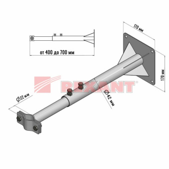 1Кронштейны и мачты для антенн кронштейн для мачт «крым» телескопический 40-70 см | 34-0592 | rexant выгодная цена