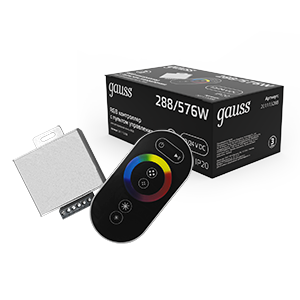 1Ленты светодиодные контроллер для rgb 288w 24а с сенсорным пультом управления цветом (черный) | 201113288 | gauss выгодная цена