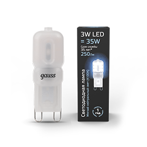1Лампы (источники света) лампа светодиодная led 3вт g9 ac220-240в 4100к пластик | 107409203 | gauss выгодная цена
