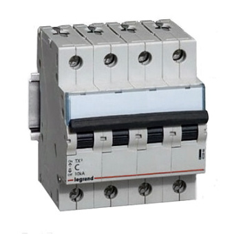 1Модульное оборудование (выключатели, УЗО, АВДТ,  УЗДП) выключатель автоматический четырехполюсный tx3 6000 25а c 10ка | 403960 | legrand выгодная цена