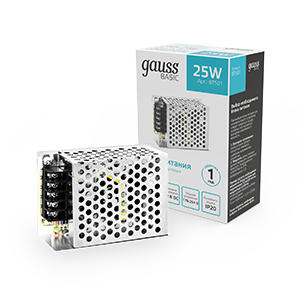 1Ленты светодиодные блок питания basic 12v 25w ip20 1/140 | bt501 | gauss выгодная цена