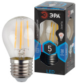 Лампы (источники света) лампа светодиодная f-led p45-5w-840-e27 лампы светодиодные f-led эра (филамент, шар, 5вт, нейтр, e27), | б0039191 | эра выгодная цена