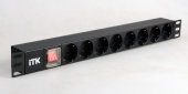 Шкафы и стойки телекоммуникационные 19 блок розеток 19 (8шт)pdu с led выключателем алюминевый профиль 1u вход с14 без шнура | ph12-8d3 | itk выгодная цена