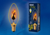 Лампы (источники света) лампа накаливания лон il-n-c35-3/red-flame/e14/cl с эффектом пламени | ul-00002981 | uniel выгодная цена