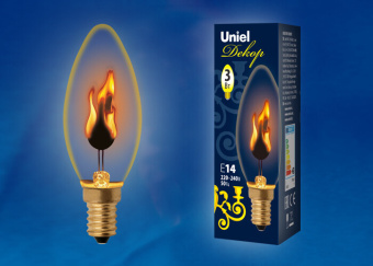 1Лампы (источники света) лампа накаливания лон il-n-c35-3/red-flame/e14/cl с эффектом пламени | ul-00002981 | uniel выгодная цена