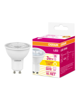 1Лампы (источники света) лампа светодиодная led star par16 3w, gu10 lspar163536 3w/830 230vgu1010x1ru | 4058075134782 | osram выгодная цена