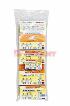 1Разъемы, переходники, делители TV делитель тв x 6 + 7шт. f "box" 5-1000 мгц "gold" | 05-6104-1 | rexant выгодная цена