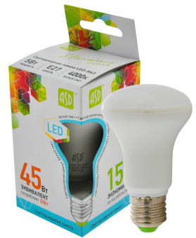 1Лампы (источники света) лампа светодиодная led-r63-standard 5вт 230в е27 4000к 450лм | 4690612001555 | asd выгодная цена