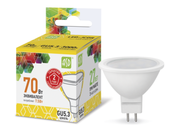 1Лампы (источники света) лампа светодиодная led-jcdr-standard 7.5вт 230в gu5.3 3000к 675лм | 4690612002286 | asd выгодная цена