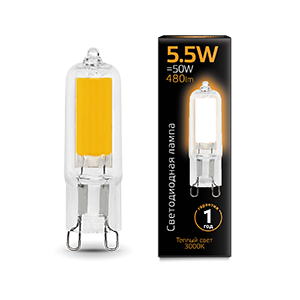 1Лампы (источники света) лампа светодиодная black led g9 ac220-240v 5.5w 480lm 3000k glass | 107809105 | gauss выгодная цена