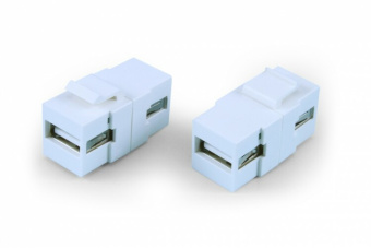 1Розетки, адаптеры и модули Keystone kj1-usb-a2-wh вставка формата keystone jack с проходным адаптером usb 2.0 (type a), rohs, белая | 247122 | hyperline выгодная цена