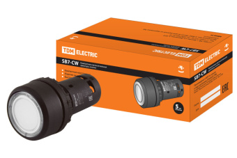 1Кнопки, светосигнальные лампы и кнопочные посты кнопка sb7-cw3161-220v(led) d22мм 1з белая | sq0746-0023 | tdm выгодная цена