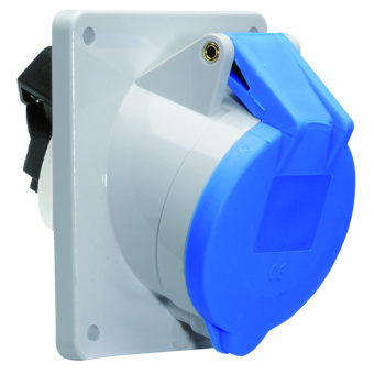 1Разъемы промышленные розетка наклонная 16a 3р(2p+pe) 6h 230v ip44 фланец 85х85 12080 i 12080-bals i bals выгодная цена
