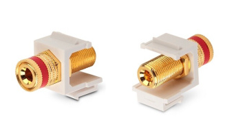 1Розетки, адаптеры и модули Keystone kj1-bp/rd-hg-wh вставка формата keystone jack с коннектором binding post (красный), hex. type, gold plated, rohs, белая | 248123 | hyperline выгодная цена