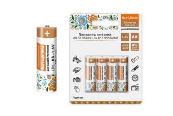 1Элементы питания и аккумуляторы элемент питания lr6 aa alkaline 1,5v bp-4 народный | sq1702-0007 | tdm выгодная цена