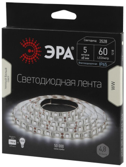 1Ленты светодиодные лента светодиодная ls3528-60led-ip65-ww-5m | c0043027 | эра выгодная цена