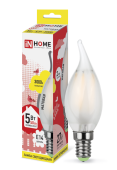 Лампы (источники света) лампа светодиодная led-свеча на ветру-deco 5вт 230в е14 3000к 450лм матов | 4690612006796 | in home выгодная цена