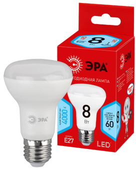 1Лампы (источники света) лампа светодиодная red line eco led r63-8w-840-e27 е27 / е27 8вт рефлектор нейтральный белый свет | б0020636 | эра выгодная цена