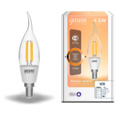 Лампы (источники света) лампа светодиодная филаментная smart home dim e14 cf35 4,5 вт 1/10/40 | 1260112 | gauss выгодная цена