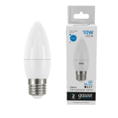Лампы (источники света) лампа светодиодная elementary свеча 10w 750lm 6500k e27 led 1/10/100 | 30230 | gauss выгодная цена