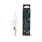 Лампы (источники света) лампа светодиодная led 5вт e14 220в 4100к свеча на ветру, диммируемая | 104801205-d | gauss выгодная цена