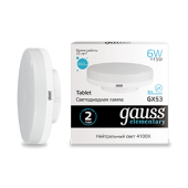 Лампы (источники света) лампа светодиодная led elementary gx53 6w 460lm 4100k | 83826 | gauss выгодная цена