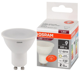 1Лампы (источники света) лампа светодиодная led value par16 6w/830 230v gu10 10x1 | 4058075581449 | osram выгодная цена