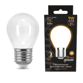 Лампы (источники света) лампа светодиодная filament шар 9w 590lm 3000к е27 milky led 1/10/50 | 105202109 | gauss выгодная цена