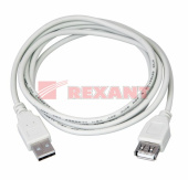 КОМПЬЮТЕРНЫЕ АКСЕССУАРЫ шнур usb-a (male) штекер - usb-a (female) гнездо, длина 5 метров, белый (pe пакет) | 18-1117 | rexant выгодная цена