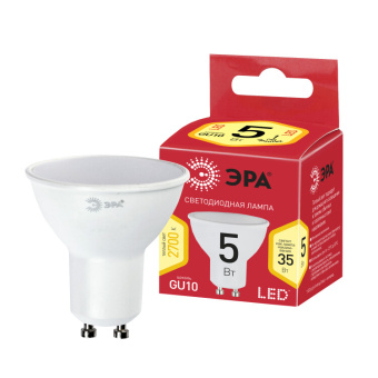 1Лампы (источники света) лампа светодиодная led mr16-5w-827-gu10 r (диод, софит, 5вт, тепл, gu10) | б0051852 | эра выгодная цена