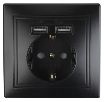 1Розетки, выключатели, звонки электрические 1-410-05 intro розетка+usb, ip20, су, plano, антрацит | б0044578 | intro выгодная цена