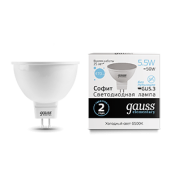 Лампы (источники света) лампа светодиодная led 5,5вт gu5.3 220в 6500к elementary mr16 | 13536 | gauss выгодная цена