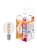 Лампы (источники света) лампа светодиодная филаментная led star classic p 5w, прозрачная колба, е14 lsclp60d 5w/840 230v fil e14 10x1ru | 4058075230446 | osram выгодная цена
