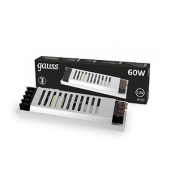 Ленты светодиодные блок питания 60w 12v ip20 ультратонкий 1/72 | 202001060 | gauss выгодная цена