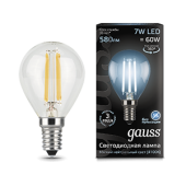 Лампы (источники света) лампа светодиодная led 7вт e14 220в 4100к шар | 105801207 | gauss выгодная цена