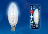 Лампы (источники света) лампа светодиодная led-c37 7w/nw/e14/fr plp01wh led. «свеча», матовая. серия яркая, пр-во россия, 4000k | ul-00002411 | uniel выгодная цена
